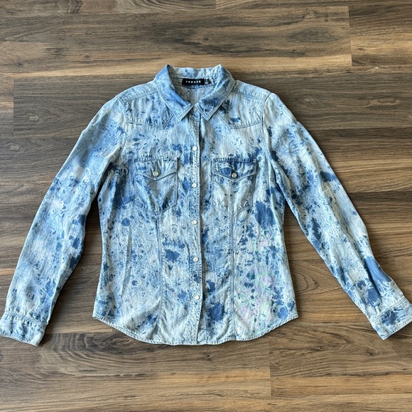 Trouvé Chambray Dyed Western style shirt sz Small - Picture 1 of 7